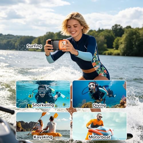 WindRen Funda Impermeable Móvil Compatible con iPhone 17/17 Air/17 Pro/17 Pro Max/16/16 Plus/16 Pro/16 Pro Max/15/14, Tamaños Universales [5,4-6,9 Pulgadas], IP68, para Buceo, 15 m/50 pies