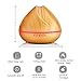 KBAYBO 400ml Humidifier Aroma Essential Oil Diffuser Ultrasonic Air with Wood Grain 7 Color Changing LED Lights for Office Home Bedroom (Light Wood)