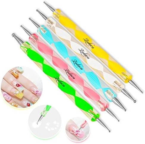 MIRADA (TM) 5 PCs 2-Way Manicure Tool Kit Nail Art Tip Dot Paint Dotting Pen
