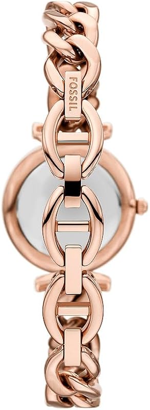 Carlie Uhr für Damen, Quarzwerk mit Edelstahl- oder Lederarmband Rose-Gold-Ton