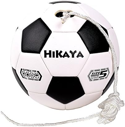 HIKAYA Tether Soccer Ball with Connection Bar, Size 5, 8ft Nylon Rope, for Training and Improve Skills, Play as Speed Ball, Netball,Tetherball