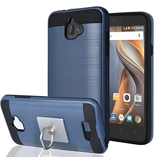 Coolpad Catalyst / 3622A / 3623A Case With Phone Stand,Ymhxcy [Metal Brushed Texture] Hybrid Dual Layer Full-Body Shockproof Protective Cover Shell For Coolpad 3622A-LS Metal Slate