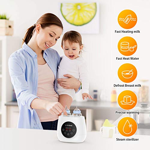 Baby Bottle Warmer Life Basis Deluxe Bottle Sterilizer & Smart Thermostat 5-in-1 with Breast Milk , Timer and Precise Temperature Control for Baby Food Bottles Sterilize - Thumbnail 2