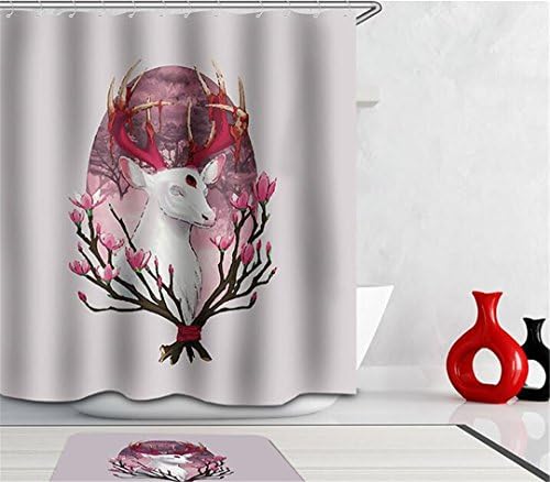 Xpooers 3D Waterproof Rabbit Panda Bear Bathroom Hook Cartoon Curtain