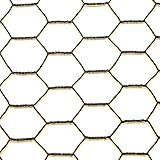 Steel Hex Web DE1522 Fence: Black Vinyl Coated Galvanized Wire Animal Control-2 ft x 150