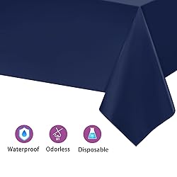 Kopokita 2PCS Navy Blue Plastic Tablecloths 54 x