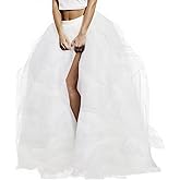 WDPL Wedding Planning Women's Long Maxi Tulle Special Occasion Bustle Night Out Skirt