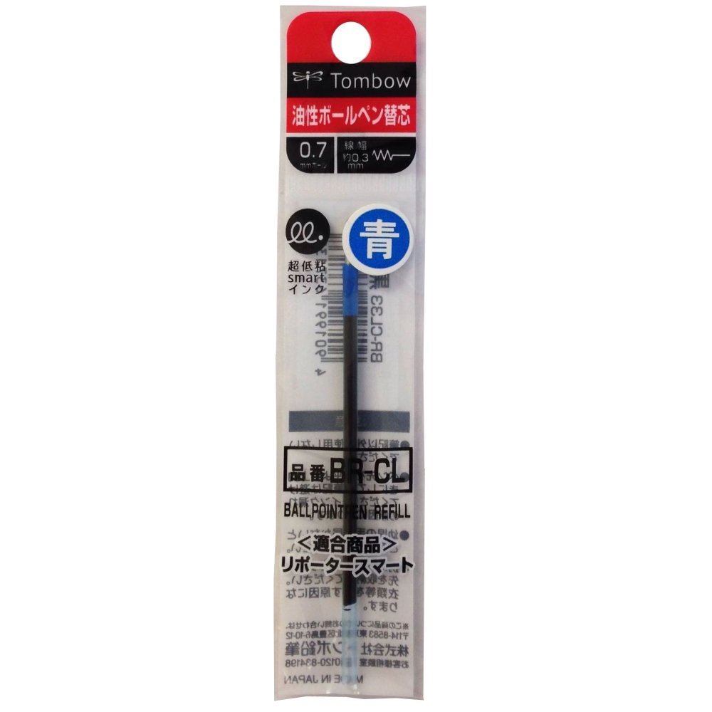 Tombow Ballpoint Refill for Reporter 4 Smart, Zoom L102, Ball Diameter 0.7 mm, Blue, BR-CL15