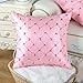 Euphoria CaliTime Pillow Cover Faux Silk Pink Ground Three-tone Diamonds Lattice Geometric Chain Embroidered 18