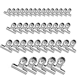 Metal Hinge Clips, Silver Bulldog Clips for Pictures and Home Office Supplies 40 Pcs 4 Sizes (0.87 Inch, 1.25 Inch, 2 Inch, 2.5 Inch)