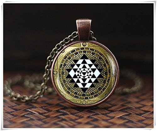 Sri yantra necklace, Sacred geometry Yoga Pendant, Spiritual Yoga Jewelry, Buddhist mandala necklace, Tibetan sri yantra men's necklace,a beautiful gift.