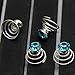Newstarfactory Gorgeous Rhinestones Hair Spirals Clips Pack of One Dozen (Light Blue)