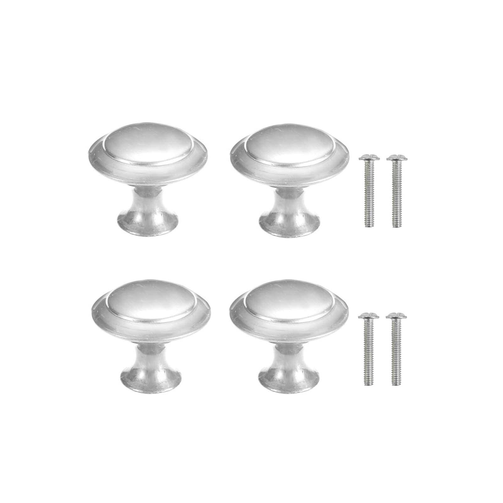Yesmin 4 Piece Cabinet Door Knobs,Cupboard Drawer Door Knob for Kitchen Furniture Cabinet Knob with Screws-Silver(Large)