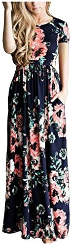 Vocar Long Sleeve Maxi Dress With Pockets Floral Loose Swing Casual Dresses Size M