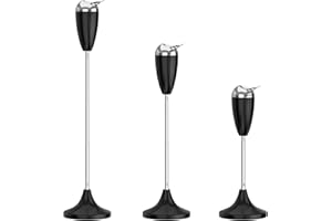 RELIANCER Floor Standing Ashtray w/Lid,Adjustable 21.5" - 35" Cigarette Ash Tray,Outdoor Stainless Steel Cigar Container Ash Holder w/Weighted Base,Cigarettes Butt Receptacle Disposal for Home Patio