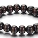 COOLSTEELANDBEYOND Mens Womens 10mm Wood Beads Bracelet, Dark Brown