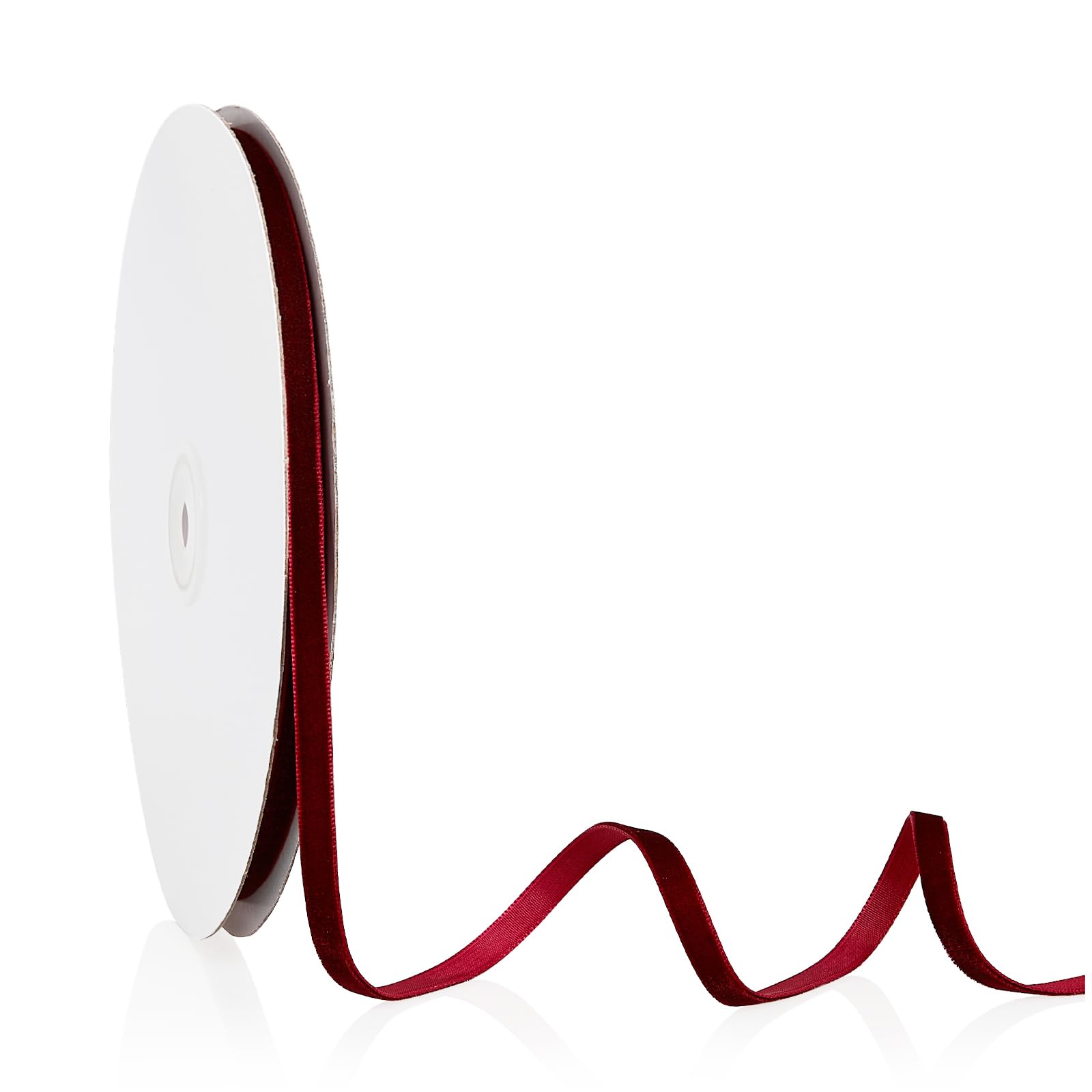 Photo 1 of 1/4" X 20 Yards Burgundy Velvet Ribbon for Christmas Tree Wreath Decoration Handmade Crafts Ornaments Gift Wrapping & Bow Making