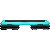 ZENY 43'' Exercise Aerobic Step Platform, Adjustable Fitness Stepper with 4 Stackable Risers, Aerobics Stepper Workout Stepper for Home Gym Cardio Strength &amp; Training