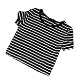 Weixinbuy Womens Sexy Striped T-shirt Casual Midriff Short Striped Blouse