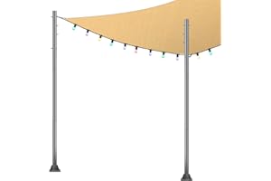 BRILLIHOOD 9Ft Outdoor Sun Shade Sail Pole, 3" Diameter Shade Cloth Pole Kits Heavy Duty Metal Post for Sun Shade Sail, Canopy, Backyard, Patio, Deck, Concrete, 2-Pack