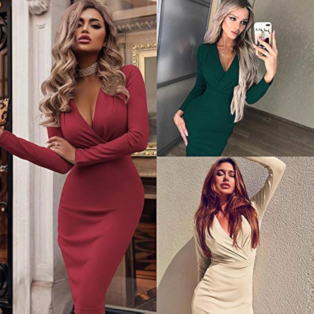 long sleeve bodycon party dress