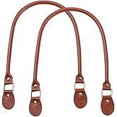 PH PandaHall 2 Pieces 24.2 Inches Leather Purse Handles Handbags Shoulder Bag Strap Replacement with Alloy Clasps for Purses Making Supplies Brown