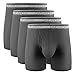 DAVID ARCHY Men's Underwear Premium Cotton Boxer Briefs Ultra Soft Pouch Undergarment with Fly in 4 Pack (L, Dark Gray)