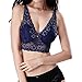 Shymay Women's Lace Bralette V Neck Lightly Breathable Padded Soft Cups Wireless Bra