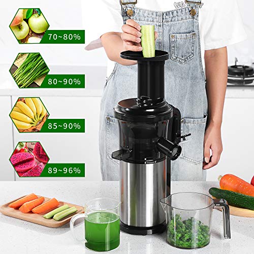 Slow Juicer, Sagnart Juicer Machine for Vegetables & Fruits, Easy to