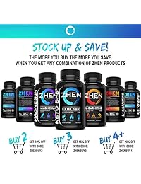 Zhen Naturals Premium Keto BHB Salts 800 mg Suplemento Soporta Energía, Ketosis & Focus – Exogenous Ketones Beta-hydroxybuytyrates Fat Burner -60 cápsulas