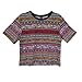 Aurora Women's Tops Vintage Totem T shirt Tribal Short Sleeve Crop casual Size S DT72