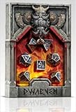 Dwarven Metal 7 Dice Set Black, Polyhedral Role Playing Dice - Solid Metal Dice, (Die-Cast Designer), Q-Workshop