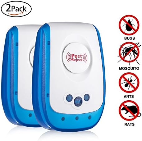 2 Pack Pest Electronic Plug In Repeller ,Ultrasonic Pest Control Repellent Reject for Mice Ants Mosquitoes Cockroaches Rodents Flies Bugs Spiders ,Humans &amp; Pets Safe