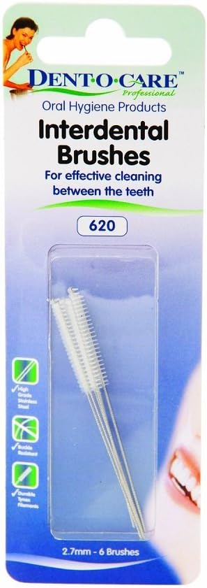 Dent-O-Care 2.7 mm 620 Interdental Brush - Pack of 6 White, 6 count (Pack of 1)