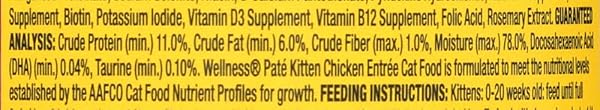 WELLNESS CAT FOOD KITTEN, 3 OZ