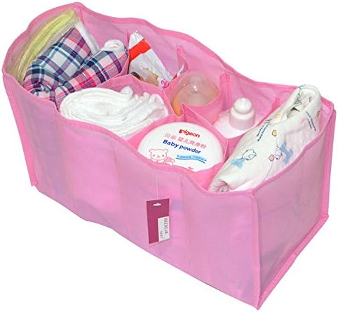 eonkoo  Portable Baby Diaper Nappy Changing Organizer Insert Storage Bag Outdoor Liner (L, Pink)