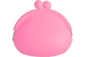 JALOPINK Coin Purse for Women – Silicone Small Coin Pouch with Kiss Lock for Coins, Keys, Lipstick, and Earphones – Mini Cute Change Purse, Coin Purse & Pouch for Daily Life, Cars, Travel, Party (Pink)