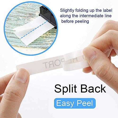 Unistar Ptouch Tape 12mm 0.47 White Label Tape Compatible for Brother