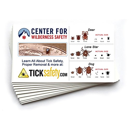 Center for Wilderness Safety Tick Identification Cards (set of 10 cards