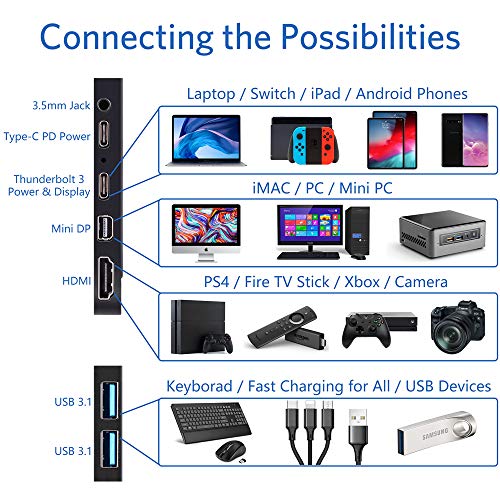 Portable Monitor 4K - 17.3 Inch UHD FreeSync HDR
