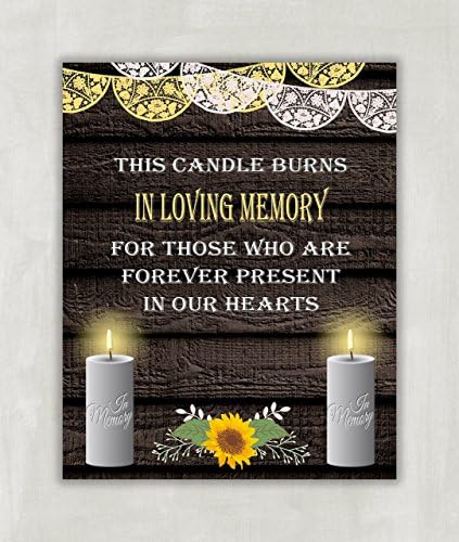 Wedding Table Sign - In Loving Memory Wedding Sign - 8x10 Rustic Wood look Sign (UNFRAMED)