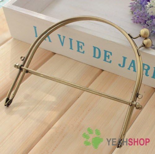 Antique Brass Half Round Purse Frame with Handles - 21cm / 8 inch (PFH-11)