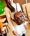 Kenox Small Pu Crazy Horse Leather Girls School Backpacks Ladies Shoulder Bags (Brown-2)