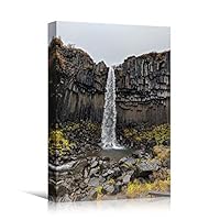 Canvas Wall Art Mountain Waterfalls Landscape Multicolor Photography Relax/Calm Traditional Waterfall - 12x18 inches