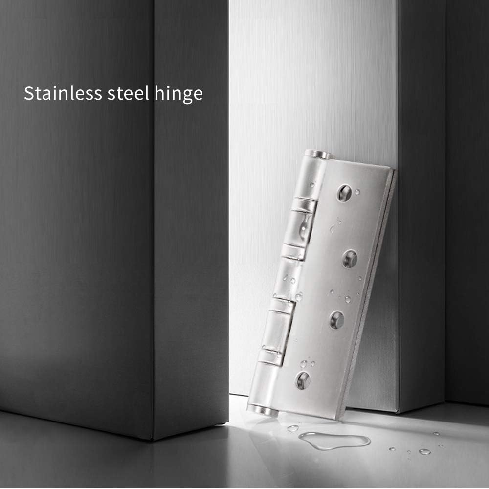 AOLISHENG Door Hinges 4 inch 100mm x 75mm Stainless Steel Heavy Duty Hinges for Wood Ball Bearing Internal Chrome Butt Silver Door Hinge 1 works - Image 5