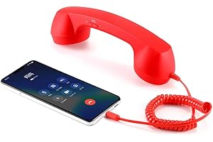 ENJOY-UNIQUE Retro Telephone Handset Receivers Headphones for Mobile Phone, Tablet, Laptop, Headset with Comfortable Call, US