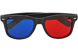 YINHING Red Blue 3D Glasses,Plastic Frame Resin Lens Glasses for Viewing Movie Games,Compatible with TV Projectors,Lightweight Stereoscopic Lens Glasses
