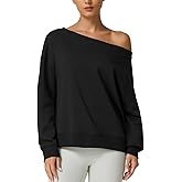 QINSEN Womens Oversized Sweatshirt Long Sleeve Off The Shoulder Pullover Casual Comfy Fall Outfits