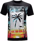 California Republic Stay Cali Men's T-Shirt - (X-Large) - Black