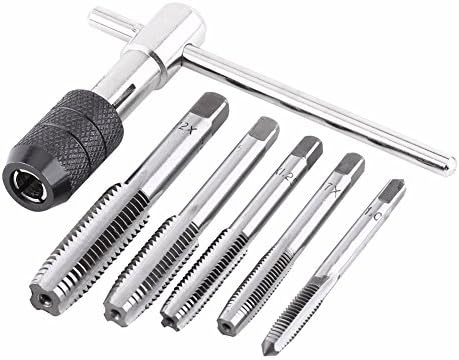 6 PC Tap Wrench Set by Volterin | Metric Tap Wrench Kit ( 5 Faucets + 1 Adjustable Tap Wrench) |Threading Hand Tools For Hand Tapping Operation